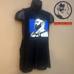 Chris Lopez Limited Edition Shredded Tank Top Medium Gently worn 100% cotton